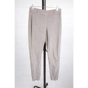 Benetton Women's Flat Front Beige Corduroy Skinny Leg Brown Pant 6 x 28